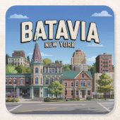 Batavia NY Onderzetter Set (Voorkant)