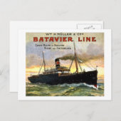 Batavier Line - Vintage Travel Briefkaart (Voorkant / Achterkant)