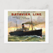 Batavier Line - Vintage Travel Briefkaart (Voorkant)