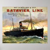 Batavier Line - Vintage Travel Poster (Voorkant)