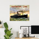 Batavier Line - Vintage Travel Poster (Thuiskantoor)