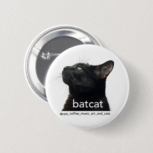 Batcat pin! ronde button 5,7 cm (Voorkant /achterkant)