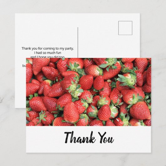Batch of Red Juicy Strawberries Hartelijk dank Briefkaart (Voorkant / Achterkant)