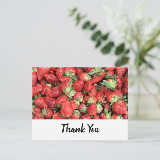 Batch of Red Juicy Strawberries Hartelijk dank Briefkaart (Staand voorkant)