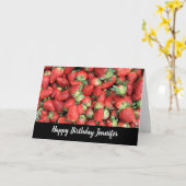 Batch van Aardbeien van de Rode Juicy Birthday Kaart (Gele Bloem)