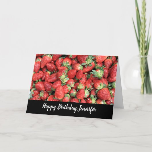 Batch van Aardbeien van de Rode Juicy Birthday Kaart (Voorkant)