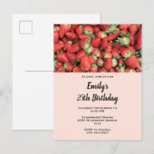 Batch van Aardbeien van de Rode Juicy Birthday Uitnodiging Briefkaart (Voorkant / Achterkant)