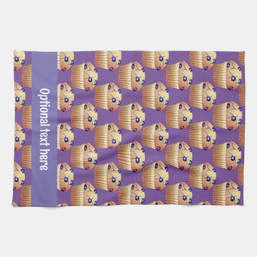 Batch van Blueberry Flavor Muffins met eigen tekst Theedoek (Horizontaal)