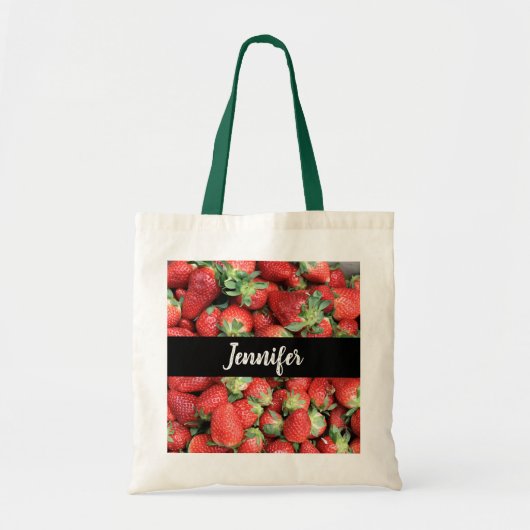 Batch van de aardbeien van de Rode Juicy Tote Bag (Voorkant)