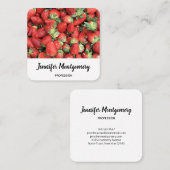 Batch van de aardbeien van de Rode Juicy Vierkante Visitekaartje (Voorkant / Achterkant)