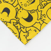 Batch van gele glimlach patroon | Monogram Fleece Deken (Hoek)