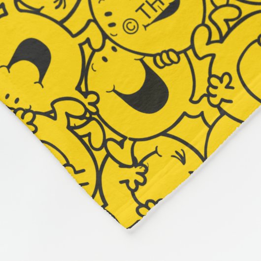 Batch van gele glimlach patroon | Monogram Fleece Deken (Hoek)