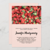 Batch van het Baby shower van de Rode Juicy-aardbe Kaart (Voorkant / Achterkant)