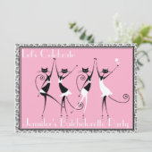 batchelorette cat kitten - uitnodigingen (Staand voorkant)