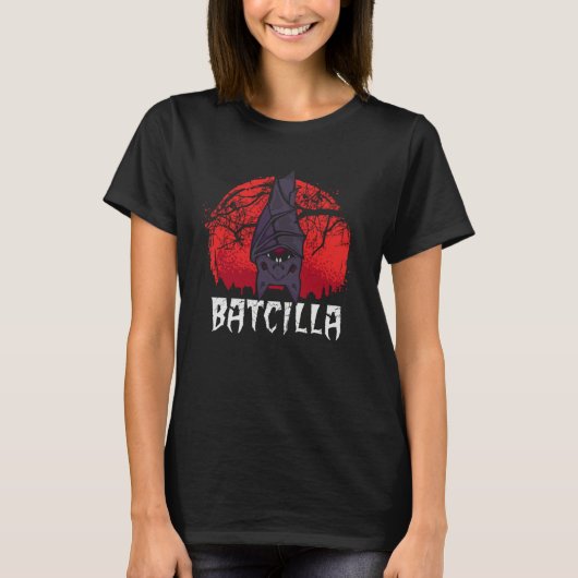 Batcilla Bat Blood Suction Halloween Scary Virus T-shirt (Voorkant)