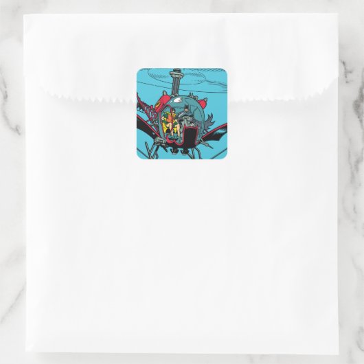 Batcopter Vierkante Sticker (Tas)