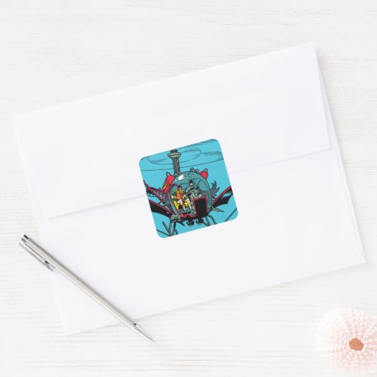 Batcopter Vierkante Sticker (Envelop)
