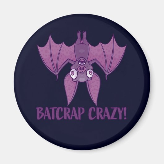 Batcrap Gekke Wacky Cartoon Vleermuis Magneet (Voorkant)