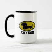 Batdog Wiener Dog Coffee Tea Mok (Links)