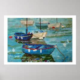 Bateaux de pêche au port poster