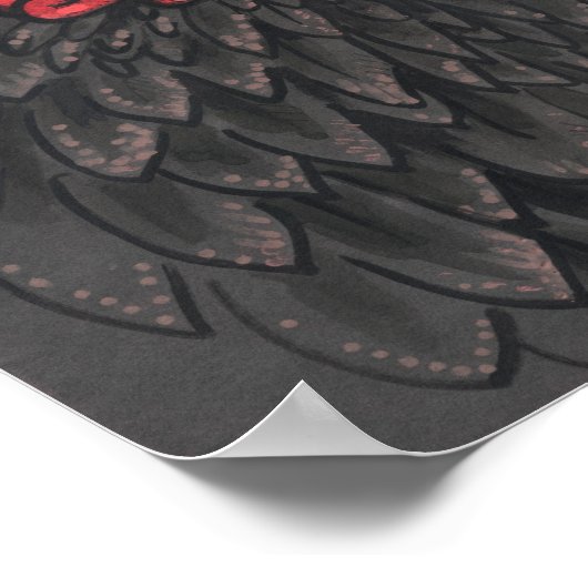 Bateleur Eagle African Bird Portrait Paper Collage Poster (Hoek)