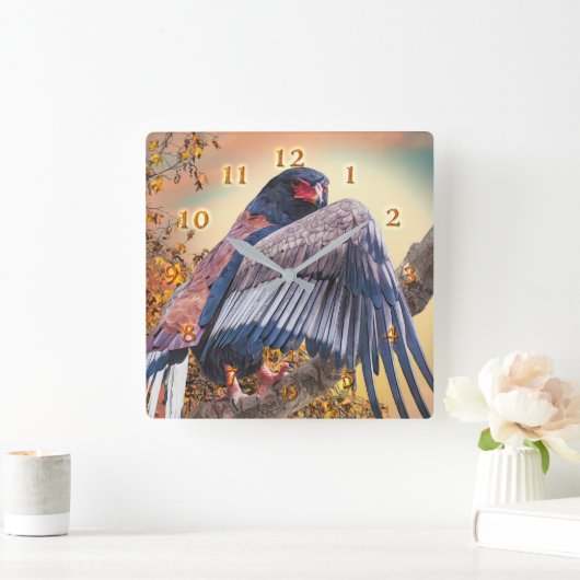 Bateleur Eagle "SUN DANCER" Vierkante Klok (Huis)