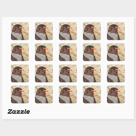 Bateleur Eagle Vierkante Sticker (Vel)