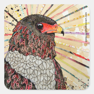 Bateleur Eagle Vierkante Sticker