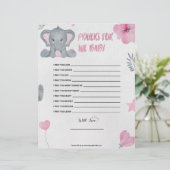 Baten voor de Baby [Baby olifant [roze]] Briefhoofd (Staand voorkant)