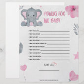 Baten voor de Baby [Baby olifant [roze]] Briefhoofd (Voorkant / Achterkant)
