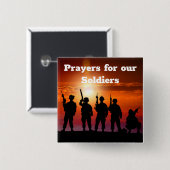 Baten voor onze soldaten vierkante button 5,1 cm (Voorkant /achterkant)