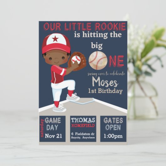 Bater Up Birthday Invitation Kaart (Staand voorkant)