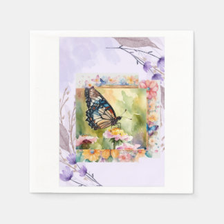 Baterfly ecru servet