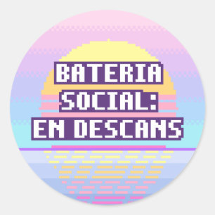 Bateria Social: En Descans Pixel Sticker