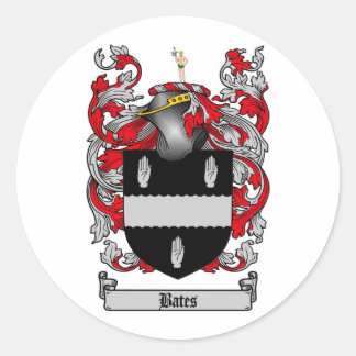 BATES FAMILY CREST - BATES WAPENSCHILD RONDE STICKER