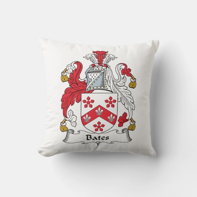 Bates Family Crest Kussen (Voorkant)