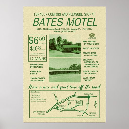 Bates Motel Advertisement Poster (Voorkant)