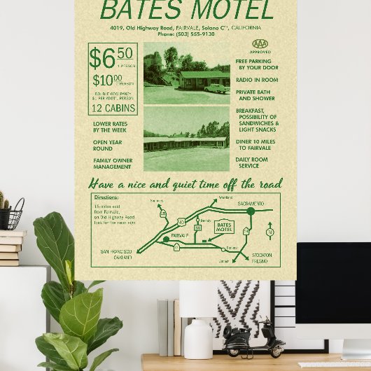 Bates Motel Advertisement Poster (Thuiskantoor)