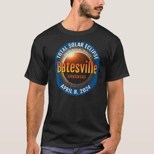 Batesville Arkansas AR Total Solar Eclipse 2024 T-shirt (Voorkant)