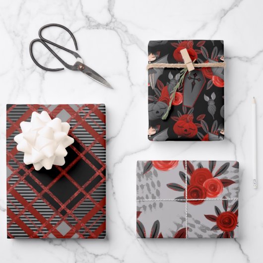 BATGIRL HALLOWEEN COFFINS VAN ZWARTE GRIJS INPAKPAPIER VEL (Voorkant)