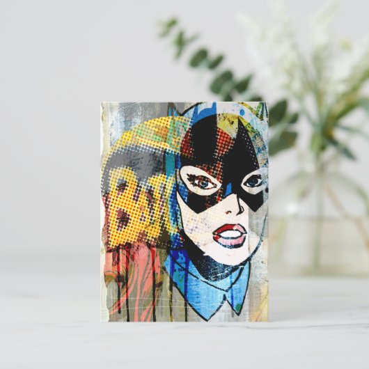 Batgirl Head Briefkaart (Staand voorkant)