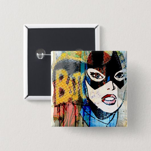 Batgirl Head Vierkante Button 5,1 Cm (Voorkant /achterkant)
