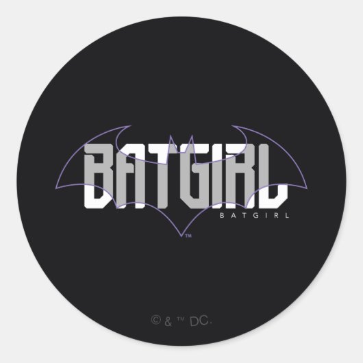 Batgirl Hi-Tech Naam Graphic Ronde Sticker (Voorkant)