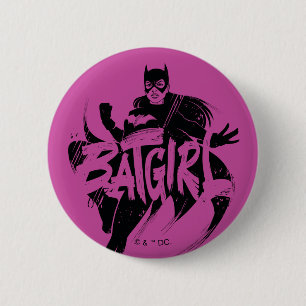 Batgirl Ink Brush Naam Ronde Button 5,7 Cm