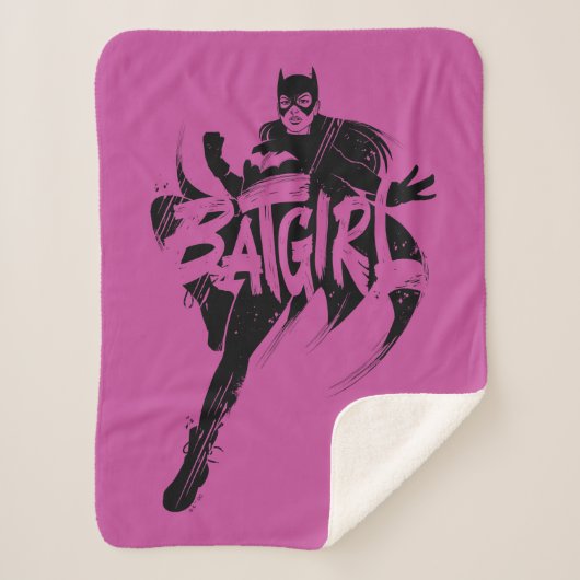 Batgirl Ink Brush Naam Sherpa Deken (Voorkant)