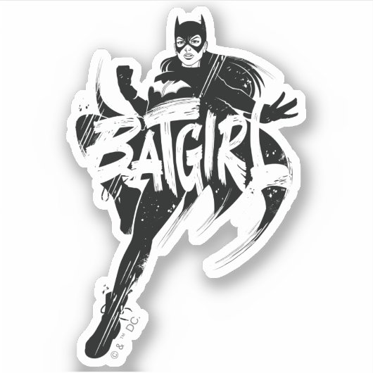 Batgirl Ink Brush Naam Sticker (Voorkant)