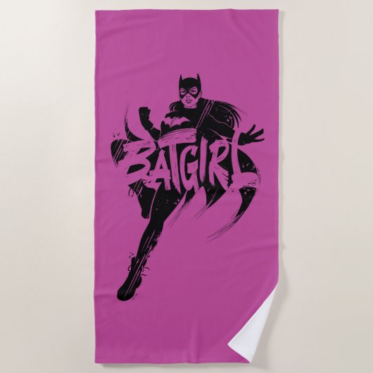 Batgirl Ink Brush Naam Strandlaken (Voorkant)