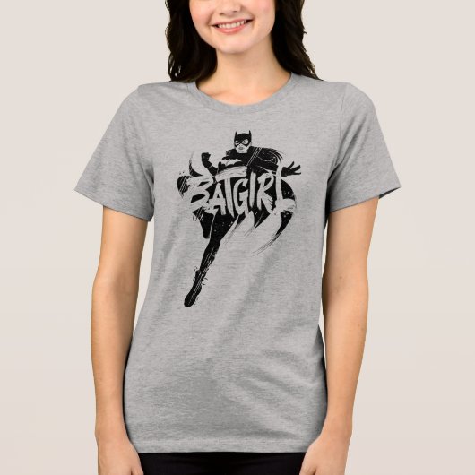 Batgirl Ink Brush Naam Tri-Blend Shirt (Voorkant)