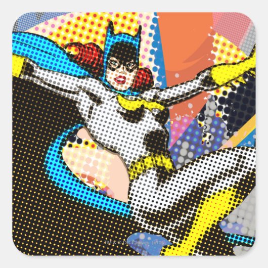 Batgirl Mid-Air Vierkante Sticker (Voorkant)