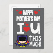 Batgirl Moederdag | Ik hou van U dit grote Briefka Uitnodiging Briefkaart (Voorkant / Achterkant)